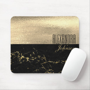 Schwarz-Gold-Monogramm Mousepad