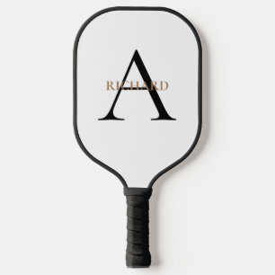 Schwarz-Gold-Monogramm Pickleball Schläger
