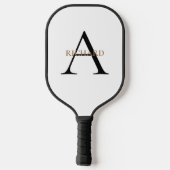 Schwarz-Gold-Monogramm Pickleball Schläger (Rückseite)