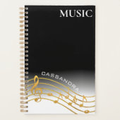 Schwarz/Gold-Musiknote Planer (Vorderseite)