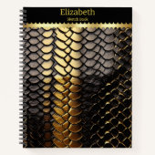 Schwarz-Gold-Muster einer Schlange Notizblock (Vorderseite)