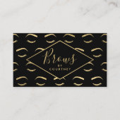 Schwarz/Gold-Muster für Brows und Lashes Visitenkarte (Vorderseite)