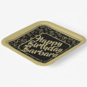 Schwarz/Gold-Muster für zufällige Nummer im 85. Pa Pappteller (Gewinkelt)