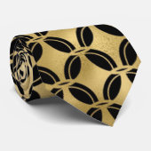 Schwarz-Gold-Muster Krawatte (Gerollt)
