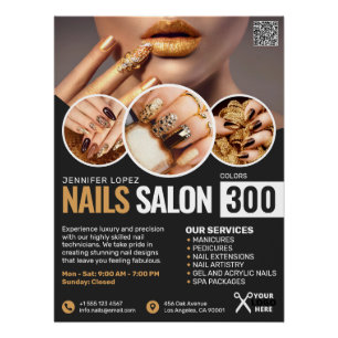 Schwarz-Gold-Nagelsalon, Kunstgewerbe Poster
