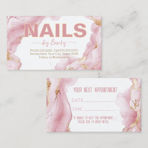 Schwarz-Gold Nagelsalon Manicurist Terminkarte