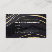 Schwarz-Gold Nagelsalon Manicurist Terminkarte (Rückseite)