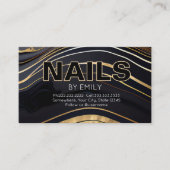Schwarz-Gold Nagelsalon Manicurist Terminkarte (Vorderseite)