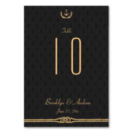 Schwarz-Gold-Nautic-Hochzeiten-Tischnummern Tischnummer