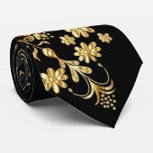 Schwarz-Gold-Neck Krawatte (Gerollt)
