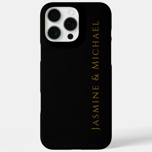 Schwarz/Gold Niedlicher Minimalistischer Name Case-Mate iPhone Hülle (Rückseite)