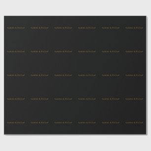 Schwarz/Gold Niedlicher Minimalistischer Name Geschenkpapier