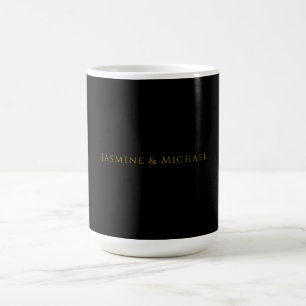 Schwarz/Gold Niedlicher Minimalistischer Name Kaffeetasse