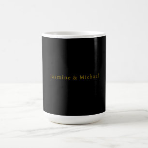Schwarz/Gold Niedlicher Minimalistischer Name Kaffeetasse