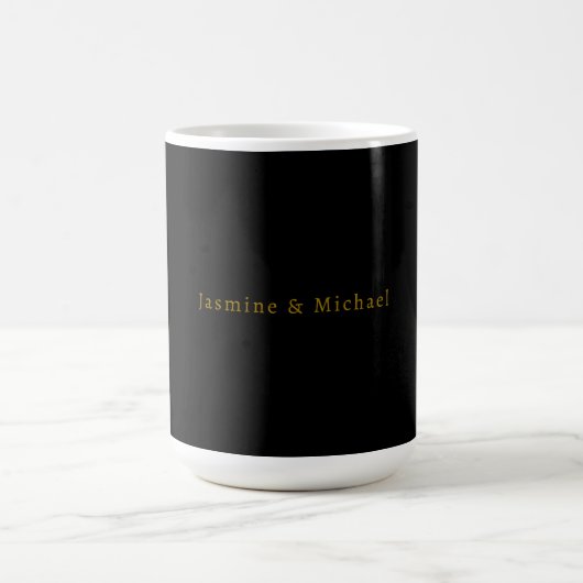 Schwarz/Gold Niedlicher Minimalistischer Name Kaffeetasse (Mittel)