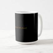 Schwarz/Gold Niedlicher Minimalistischer Name Kaffeetasse (VorderseiteRechts)