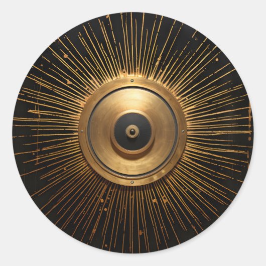 Schwarz-Gold-Okkultistisch-Böses Auge Runder Aufkleber (Vorderseite)