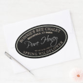 Schwarz-Gold-Oval-Honig-Etikett mit weißer Grenze Ovaler Aufkleber (Umschlag)