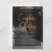 Schwarz-Gold-Overlay | Dusche für Fotos Einladung (Vorderseite)