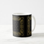 Schwarz-Gold-Paisley-Design Kaffeetasse (VorderseiteRechts)