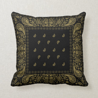 Schwarz-Gold-Paisley-Design Kissen