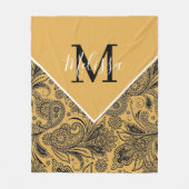Schwarz-Gold-Paisley-Fleecedecke Fleecedecke (Vorderseite)