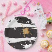 Schwarz-Gold-Papierplatte Pappteller (Party)