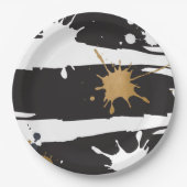 Schwarz-Gold-Papierplatte Pappteller (Vorderseite)