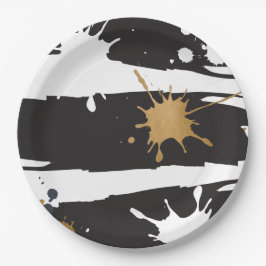 Schwarz-Gold-Papierplatte Pappteller