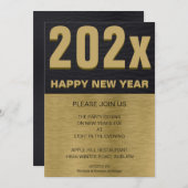 Schwarz-Gold-Party Einladung (Vorne/Hinten)