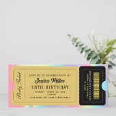 Schwarz & Gold Party-Ticket Einladung (Stehend Vorderseite)