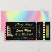Schwarz & Gold Party-Ticket Einladung (Vorne/Hinten)