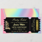 Schwarz & Gold Party-Ticket Einladung (Vorne/Hinten)