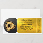 Schwarz & Gold Party-Ticket Einladung (Vorne/Hinten)