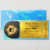 Schwarz & Gold Party-Ticket Einladung (Vorne/Hinten)
