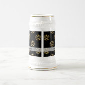 Schwarz-Gold-Pentagramm Bierglas (Mittel)