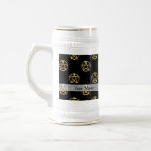 Schwarz-Gold-Pentagramm Bierglas (Links)