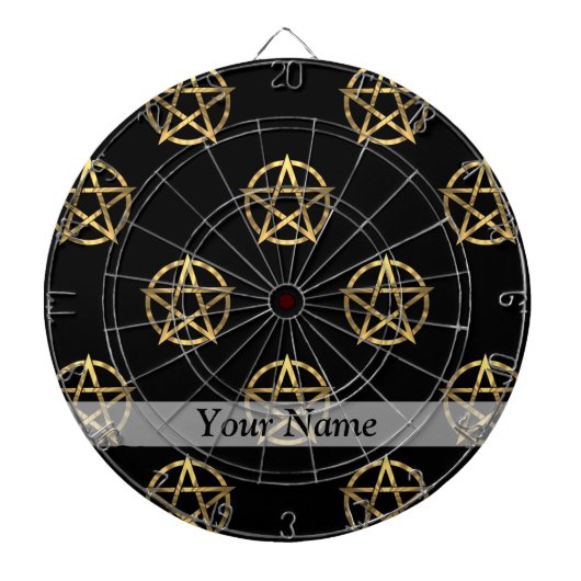 Schwarz-Gold-Pentagramm Dartscheibe (vorne)