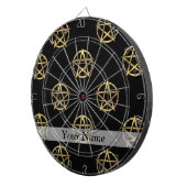 Schwarz-Gold-Pentagramm Dartscheibe (Vorderseite rechts)