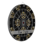 Schwarz-Gold-Pentagramm Dartscheibe (Vorderseite Links)