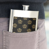 Schwarz-Gold-Pentagramm Flachmann (Beispiel)