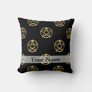 Schwarz-Gold-Pentagramm Kissen