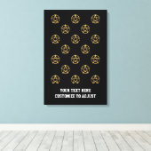 Schwarz-Gold-Pentagramm Leinwanddruck (Insitu (Holzboden))