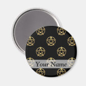 Schwarz-Gold-Pentagramm Magnet (Vorderseite/Rückseite)