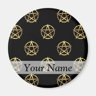 Schwarz-Gold-Pentagramm Magnet
