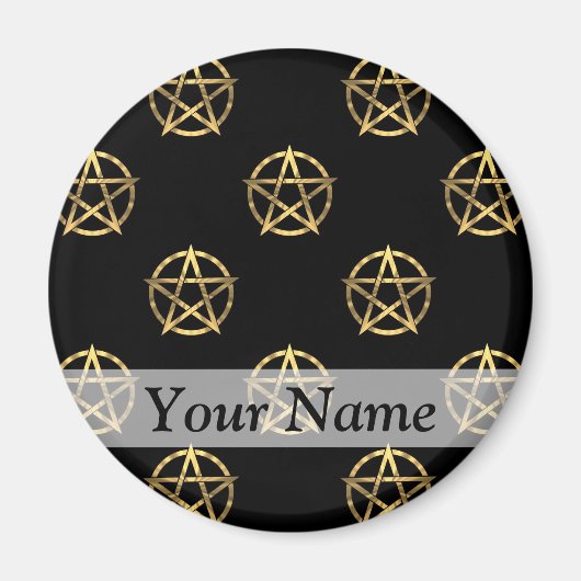 Schwarz-Gold-Pentagramm Magnet (Vorne)