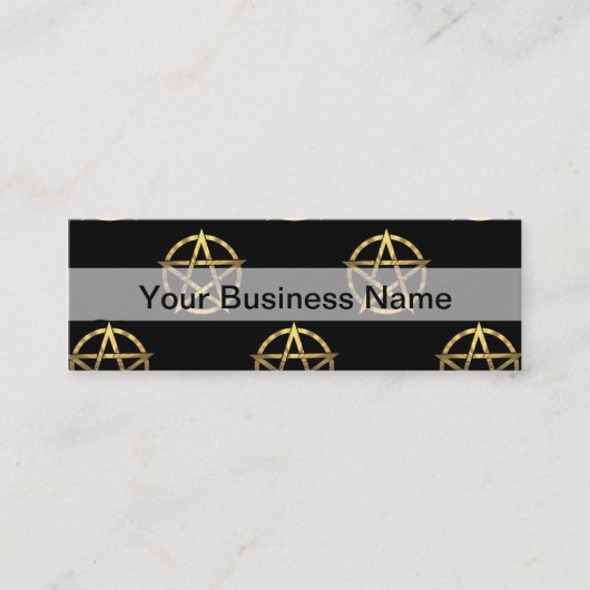 Schwarz-Gold-Pentagramm Mini Visitenkarte (Vorderseite)