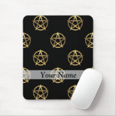 Schwarz-Gold-Pentagramm Mousepad (Mit Mouse)
