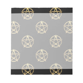 Schwarz-Gold-Pentagramm Notizblock