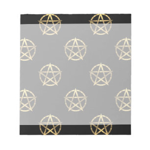 Schwarz-Gold-Pentagramm Notizblock